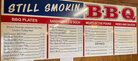 Still Smokin Bbq menu