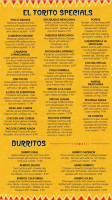 El Torito Mexican menu