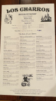 Los Charros Mexican menu