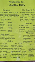 Cadillac Bill's menu