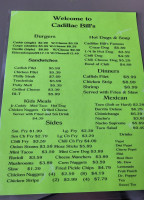 Cadillac Bill's menu