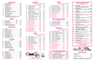 China Dragon menu