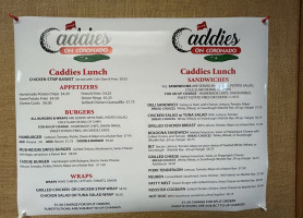 Caddies On Coronado menu