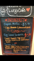 Lucy's Fountainhead Cafe menu