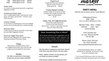 Southwest Market Cuisine menu