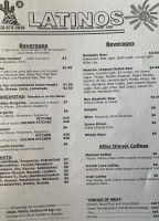 Latinos Mexican Restaurant Bar menu