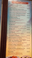 Milenio's menu