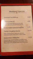 Nickel Diner menu