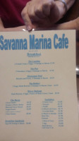 Savanna Marina Cafe menu