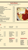 Tony's Central Pizza menu