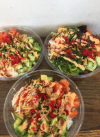 Open Rice Poke Bowl food