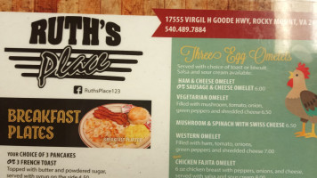 Ruth's Place menu