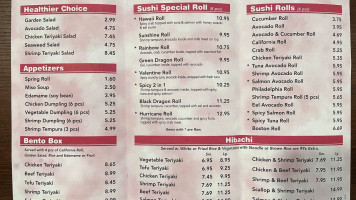 Japan Cafe menu