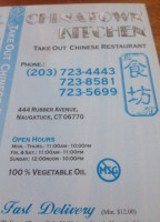 China Town Kitchen menu