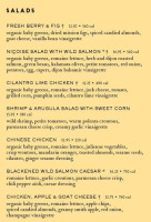 Marketplace Cafe menu