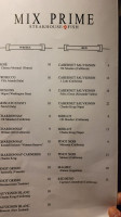 Mix Prime Steakhouse menu