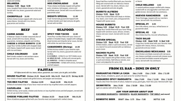 Las Fajitas Bentonville #2 Mexican menu