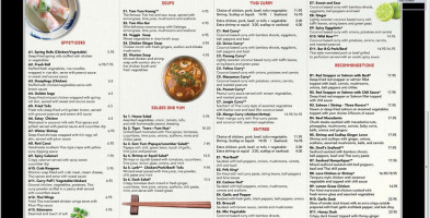 Sabaidee Thai menu