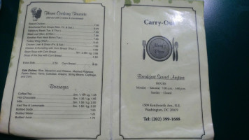 Mary's Place menu