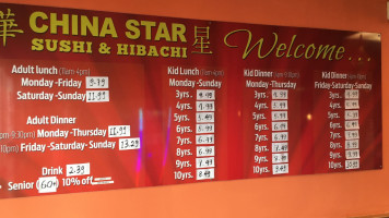 China Star menu