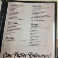 Cow Patties menu