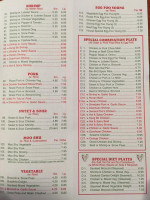 China Garden Buffet menu