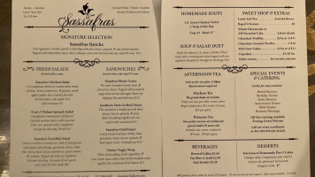 Sassafras Lunch Tea Room menu