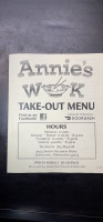 Annie's Wok menu