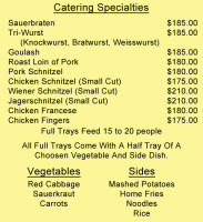 Pumpernickel's menu