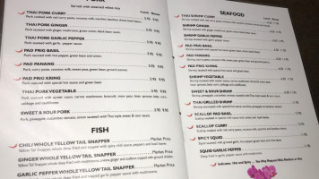 A Thai menu