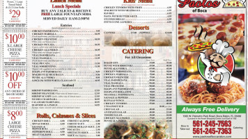 Paolo's Of Boca Pizza And Pasta menu