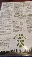 Tippy Canoes menu