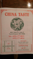 China Taste menu