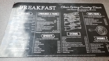 Clear Spring Country Diner menu