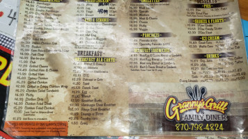 Granny's Grill Family Diner menu