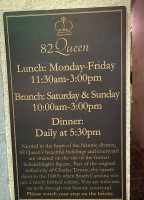 82 Queen menu