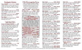 Pizza 2000 menu