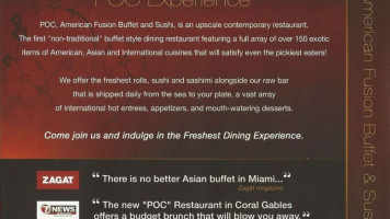 Poc American Fusion Buffet Sushi menu