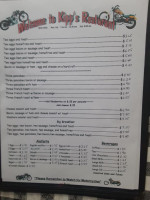 Kipp's menu