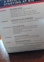 Red Lobster menu