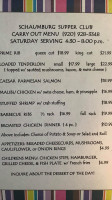 Schaumburg Dinner Club menu