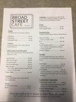 Broad Street Cafe menu