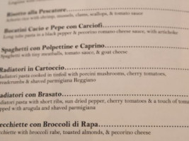 Trattoria Zero Otto Nove menu