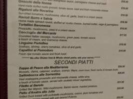 Trattoria Gianni menu