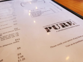 Pure Bistro menu