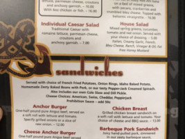 Twin Anchors menu