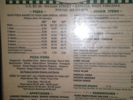 Evaroni's Pizza menu