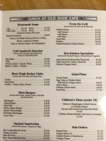 Old Dixie Cafe menu