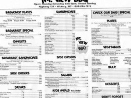 Mt View Bar Bq menu