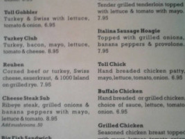 Toll House Tavern menu